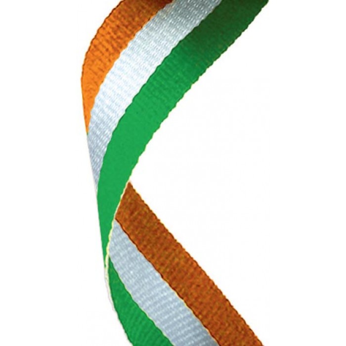 22mm green/white/orange ribbon